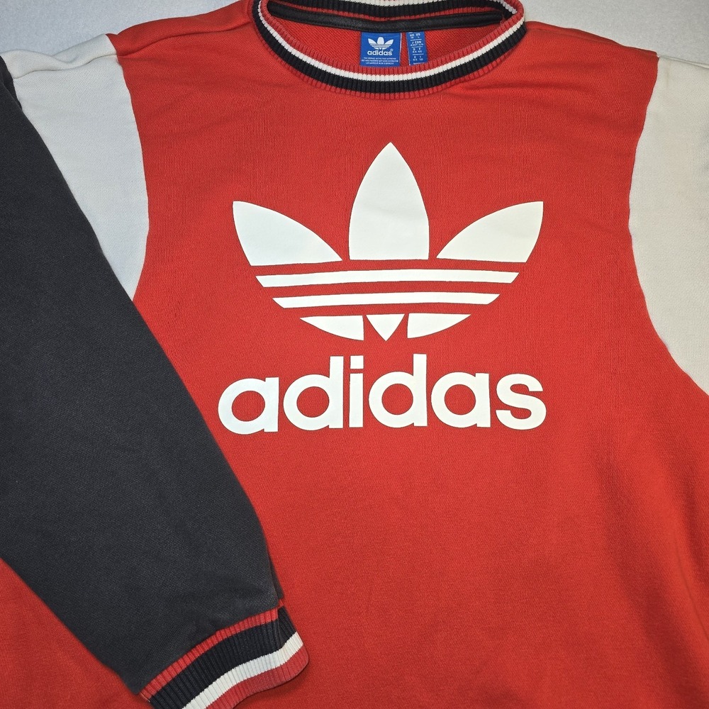 Vintage Adidas Originals Archives Sweatshirt‎ Red Black White Big Logo Y2 - Picture 2 of 11